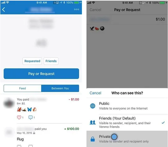 Venmo's mobile app